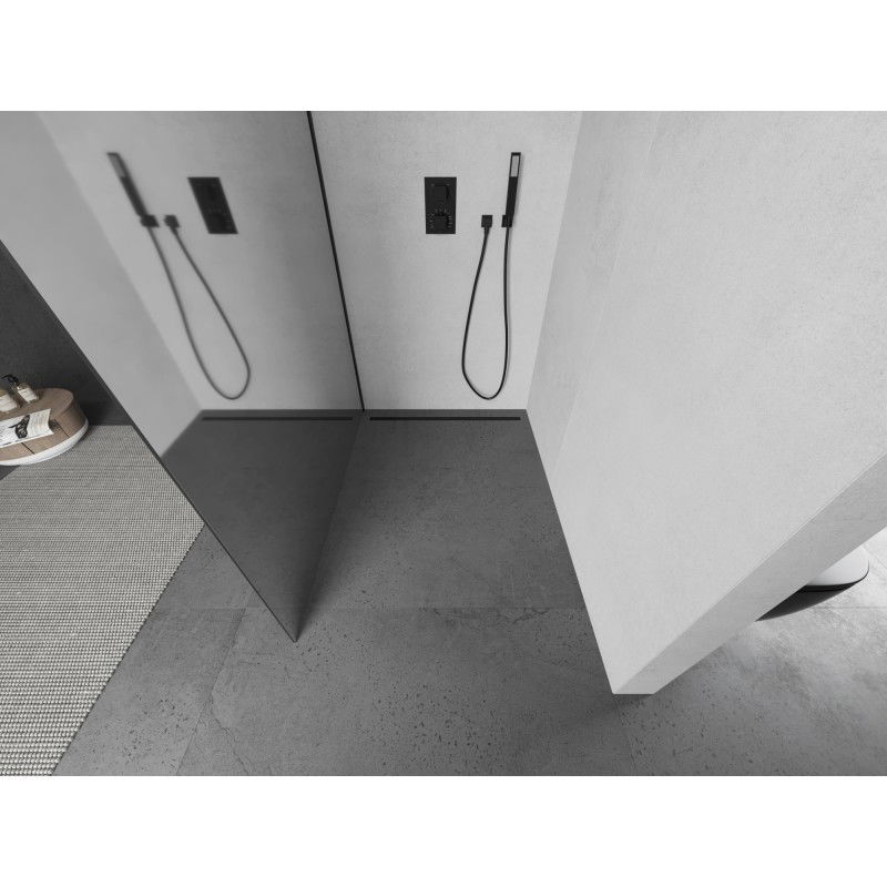 Mexen Kioto L dušo sienelė Walk-in 70 x 200 cm, veidrodis, juoda - 800-070-103-70-50