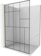 Mexen Kioto L dušo sienelė Walk-in 100 x 200 cm, juodas raštas, auksinė - 800-100-103-50-78