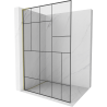 Mexen Kioto L Walk-in dušo sienelė 70 x 200 cm, juodas raštas, auksinis - 800-070-103-50-78