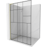 Mexen Kioto L dušo siena Walk-in 70 x 200 cm, juodas raštas, šlifuota auksinė - 800-070-103-55-78