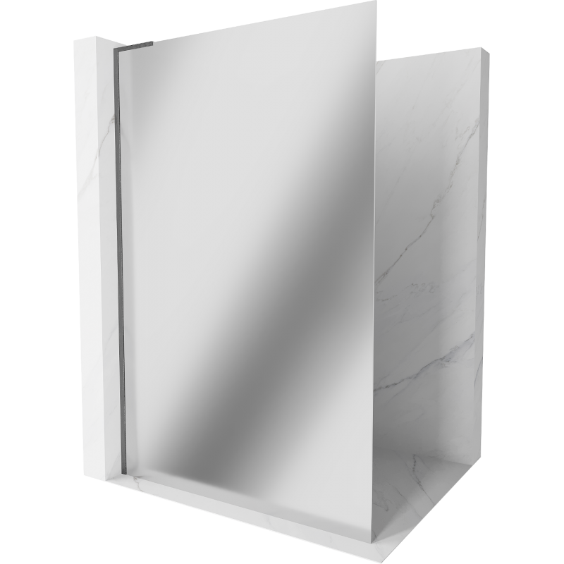 Mexen Kioto L dušo siena Walk-in 80 x 200 cm, veidrodis, gun gray šepečiu apdirbta - 800-080-103-66-50