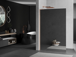 Mexen Kioto L walk-in dušo siena 80 x 200 cm, veidrodis, šlifuota varis - 800-080-103-65-50