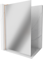 Mexen Kioto L Walk-in dušo siena 90 x 200 cm, veidrodis, šepečiu apdailinta vario - 800-090-103-65-50