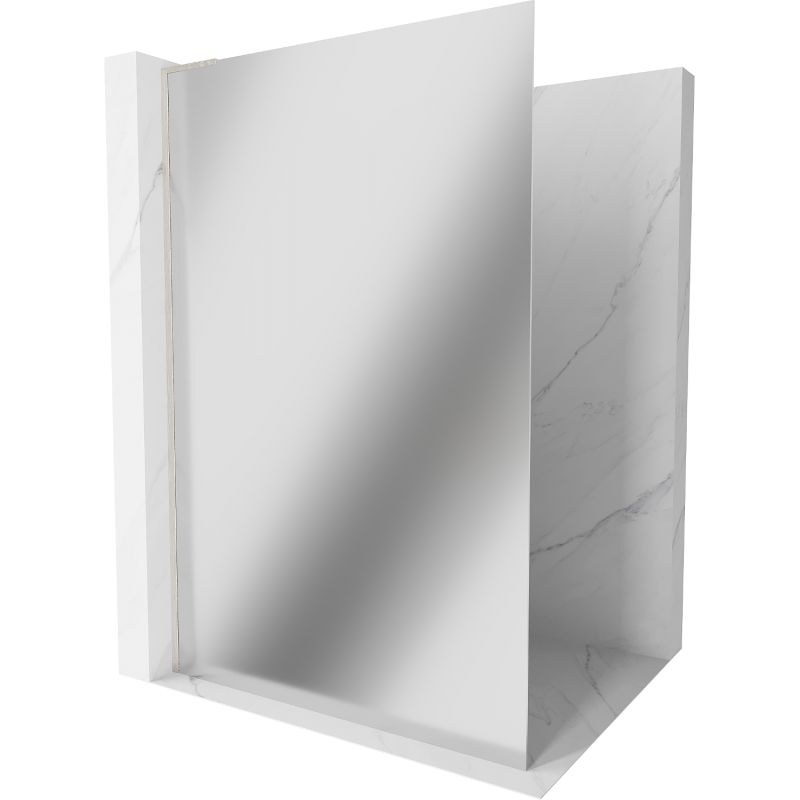 Mexen Kioto L Walk-in dušo sienelė 100 x 200 cm, veidrodis, šepetėlinis nikelis - 800-100-103-97-50