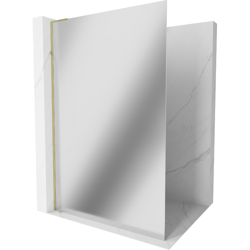Mexen Kioto L Walk-in dušo siena 70 x 200 cm, veidrodis, auksinė - 800-070-103-50-50
