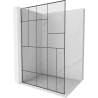 Mexen Kioto L dušo siena Walk-in 100 x 200 cm, juodas raštas, šlifuotas nikelis - 800-100-103-97-78