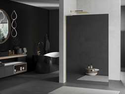 Mexen Kioto L Dušo sienelė Walk-in 70 x 200 cm, veidrodis, auksinė šepečiu - 800-070-103-55-50
