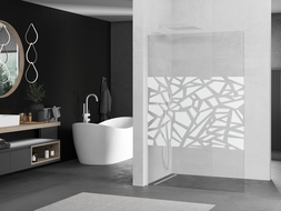 Mexen Kioto L dušo siena Walk-in 90 x 200 cm, baltas raštas, balta - 800-090-103-20-85