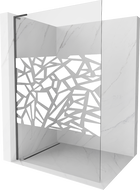 Mexen Kioto L prūdinė dušo siena Walk-in 70 x 200 cm, balta tekstūra, gun gray šratinis - 800-070-103-66-85