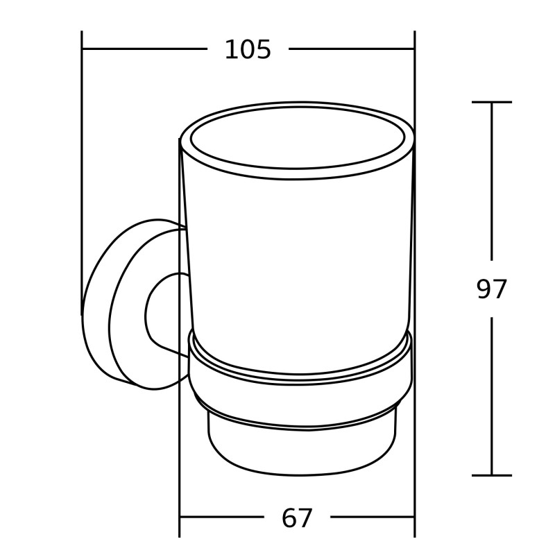 Mexen Tiber dantų šepetėlių laikiklis, chromas - 7050538-00