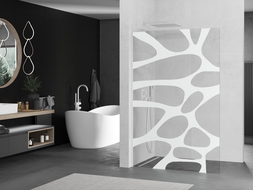 Mexen Kioto L dušo užtvara Walk-in 100 x 200 cm, baltas raštas, balta - 800-100-103-20-97