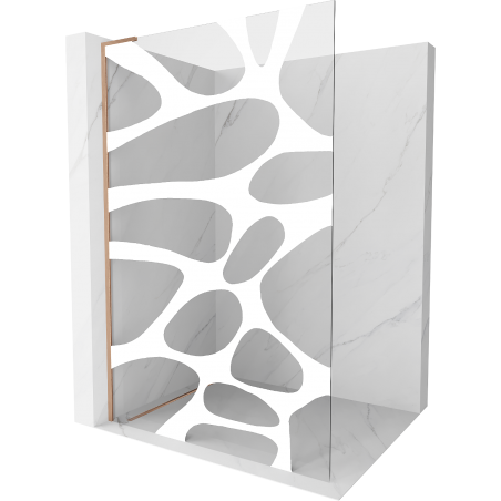 Mexen Kioto L dušo siena Walk-in 90 x 200 cm, balta banga, šlifuotas varis - 800-090-103-65-97