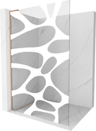 Mexen Kioto L dušo sienelė Walk-in 80 x 200 cm, baltas raštas, šlifuotas varis - 800-080-103-65-97