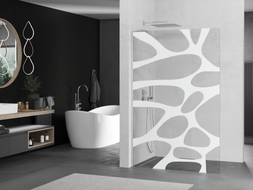 Mexen Kioto L Dušo sienelė Walk-in 110 x 200 cm, balta banga, šlifuotas nikelis - 800-110-103-97-97