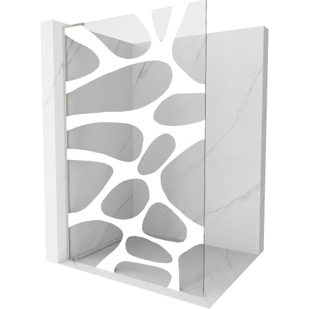 Mexen Kioto L dušo siena Walk-in 80 x 200 cm, baltas raštas, šveicariškas nikelis - 800-080-103-97-97