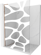 Mexen Kioto L Walk-in dušo siena 120 x 200 cm, balta ornamentika, rožinė auksinė - 800-120-103-60-97