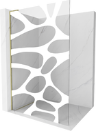 Mexen Kioto L dušo siena Walk-in 100 x 200 cm, balta tekstūra, auksinė - 800-100-103-50-97