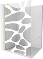 Mexen Kioto L dušo siena Walk-in 100 x 200 cm, baltas raštas, auksinė šlifuota - 800-100-103-55-97