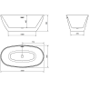Mexen Eris laisvai pastatoma vonia 155 x 80 cm, balta, chromuotas perteklius - 53441558000-01