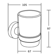 Mexen Tiber dantų šepetėlių laikiklis, juodas - 7050538-70