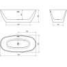 Mexen Eris laisvai pastatoma vonia 170 x 80 cm, juoda, baltas perpildymo išmetimas - 53441708070-20