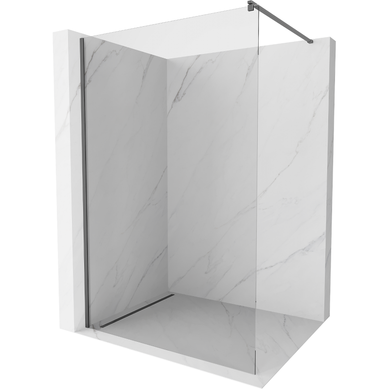 Mexen Kioto dušo sienelė Walk-in 65 x 200 cm, permatoma 8 mm, tamsus metalas - 800-065-101-95-00