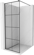 Mexen Kioto Walk-in dušo siena 90 x 200 cm, juodas raštas 8 mm, gun metal - 800-090-101-95-77