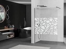 Mexen Kioto walk-in dušo sienelė 70 x 200 cm, balta danga 8 mm, gun metal - 800-070-101-95-85