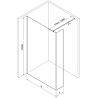 Mexen Kioto Walk-in dušo siena 120 x 40 cm, skaidri, juoda - 800-120-212-70-00-040