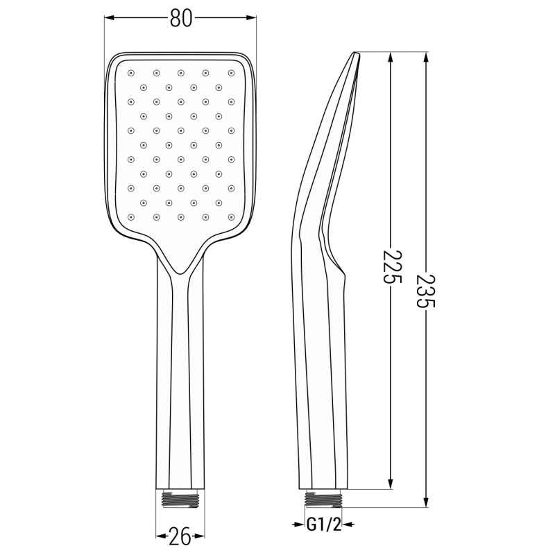 Mexen R-62 1-funkcinis dušo rankenėlė, balta - 79562-20