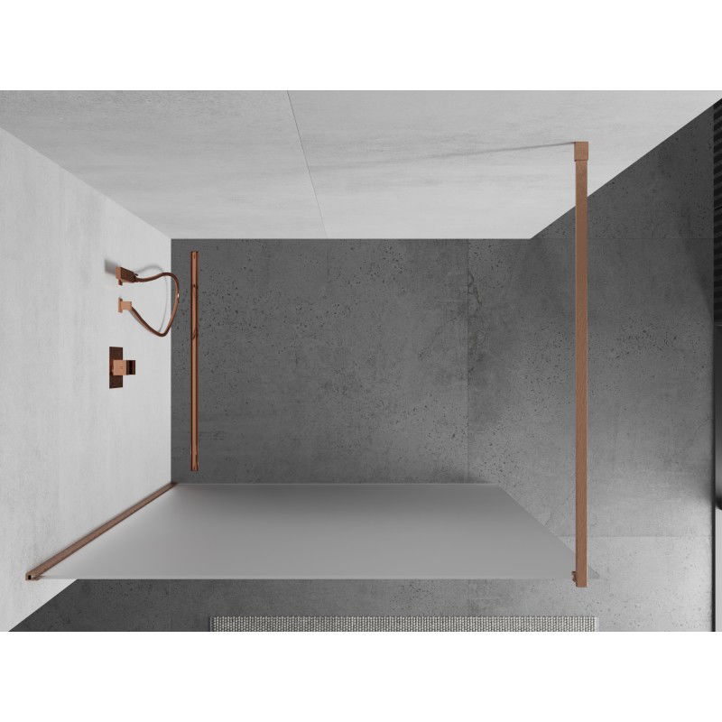 Mexen Kioto dušo sienelė Walk-in 70 x 200 cm, matinis 8 mm, šlifuotas varis - 800-070-101-65-30