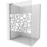 Mexen Kioto L prausimosi siena Walk-in 80 x 200 cm, baltas raštas, gun metal - 800-080-103-95-85