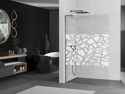 Mexen Kioto L Walk-in dušo siena 100 x 200 cm, balta danga, gun metal - 800-100-103-95-85