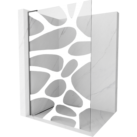 Mexen Kioto L dušo sienelė Walk-in 90 x 200 cm, balta banga, ginklų metalas - 800-090-103-95-97