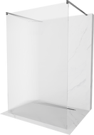 Mexen Kioto laisvai stovinti dušo siena 140 x 200 cm, dryžuota 8 mm, ginklini metalo spalva - 800-140-002-95-09