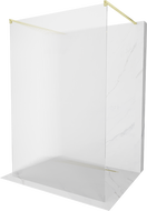 Mexen Kioto laisvai stovinti dušo sienelė 100 x 200 cm, 8 mm storio, šlifuota auksinė - 800-100-002-55-09