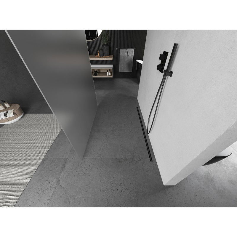 Mexen Kioto laisvai pastatoma dušo siena 120 x 200 cm, matinė 8 mm, ginklinis metalas - 800-120-002-95-30