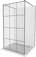 Mexen Kioto laisvai stovinti dušo siena 120 x 200 cm, juodas raštas 8 mm, gun metal - 800-120-002-95-77