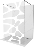 Mexen Kioto Laisvai stovinti dušo sienelė 120 x 200 cm, balta banga 8 mm, gun metalas - 800-120-002-95-97