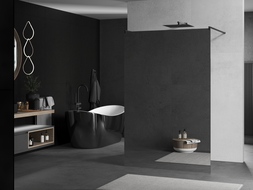 Mexen Kioto laisvai stovinti dušo siena 110 x 200 cm, veidrodis 8 mm, ginkluotas metalas - 800-110-002-95-50