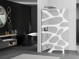 Mexen Kioto L vonios sienelė Walk-in 100 x 200 cm, balta danga, gun metal - 800-100-103-95-97
