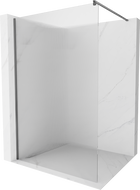 Mexen Kioto dušo pertvara Walk-in 70 x 200 cm, dryžuotas 8 mm, gun metalas - 800-070-101-95-09