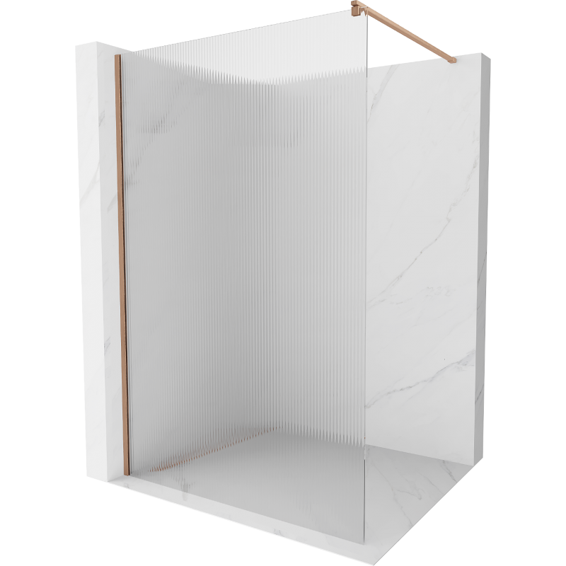 Mexen Kioto dušo siena Walk-in 100 x 200 cm, grThickness 8 mm, šlifuota varis - 800-100-101-65-09