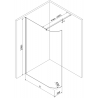 Mexen Kioto-R apvali dušo siena Walk-in 150 x 200 cm, permatoma 8 mm, juoda - 800-150-101-70-06