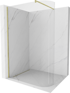 Mexen Kioto pusapvalė dušo siena Walk-in 120 x 200 cm, skaidrus 8 mm, šlifuota auksinė - 800-120-101-55-06