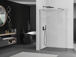 Mexen Kioto kampinė dušo siena Walk-in 110 x 200 cm, permatomas 8 mm, šautuvas pilkas šlifuotas - 800-110-101-66-06