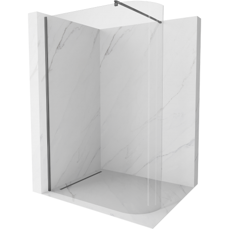 Mexen Kioto-R lenkta dušo siena Walk-in 80 x 200 cm, skaidri 8 mm, tamsus metalas - 800-080-101-95-06