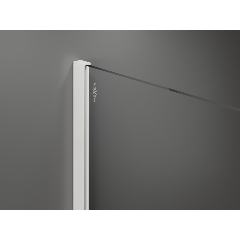 Mexen Kioto dušo sienelė Walk-in 70 x 200 cm, grafitas 8 mm, balta - 800-070-101-20-40