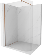 Mexen Kioto kampinė dušo siena Walk-in 100 x 200 cm, skaidrus 8 mm, šlifuota varis - 800-100-101-65-06