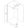 Mexen Kioto kampinė dušo siena Walk-in 120 x 200 cm, permatomas 8 mm, šlifuota varis - 800-120-101-65-06